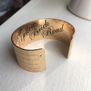 Wizard of Oz Yellow Brick Road Gold Cuff Bracelet